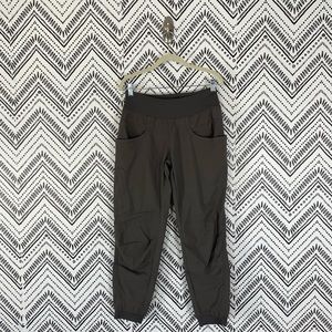 Women Prana Gray Mid Rise Cinched Knee Hiking Outdoor Jogger Kanab Pants Sz S
